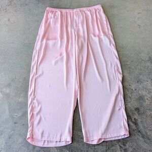 Skims Hotel Shine Satin Pajama Pants in Baby Pink size 2XL